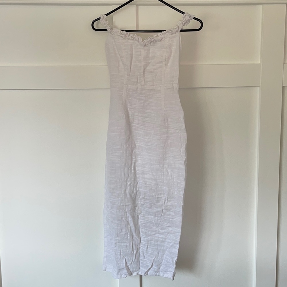 bodycon off the shoulder linen dress